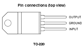 Implémentation des pins du L7805CV