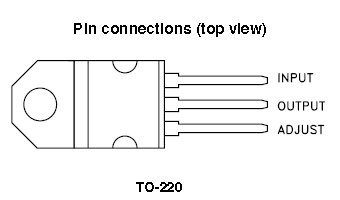 Implémentation des pins du LM317T